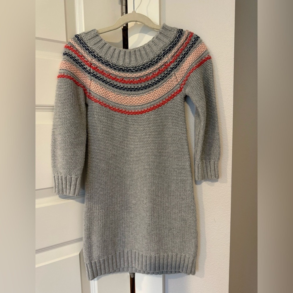 Gap kids girls midi knit dress gray size 4T long sleeve